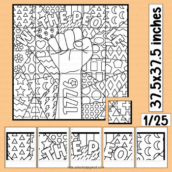 Preview of We the People Activities Constitution Day Bulletin Board Coloring Page Craft
