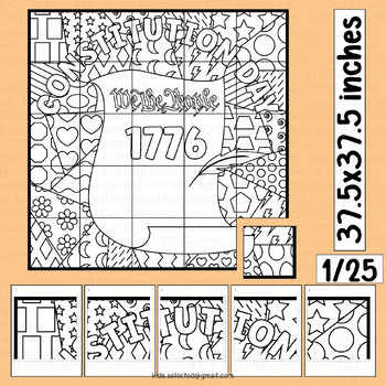 Preview of We the People Bulletin Board Constitution Day Coloring Page Activities Craft Art