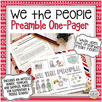 Preview of We the People | Preamble to the Constitution One-Pager Activity