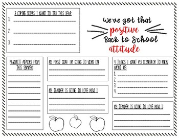 We've Got that Positive Attitude Worksheet by Hanging with the Counselor