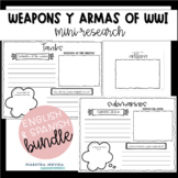 Weapons/Armas of WWI English and Spanish Bundle