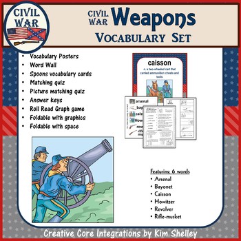 Preview of Weapons Civil War Vocabulary Set