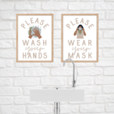 Wear Your Mask/Wash Your Hands Posters - Earthy Tones