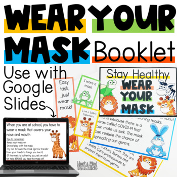 Preview of Wearing a Mask Booklet for Google Classroom Distance Learning