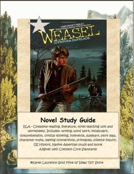 Preview of Weasel by Cynthia DeFelice ELA Novel Book Study Guide Complete