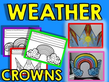 Preview of Weather Unit Coloring Crowns (Easy and Simple Activities!)