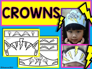 Preview of Weather Unit Craft | Lightning | Rainy day | coloring crowns