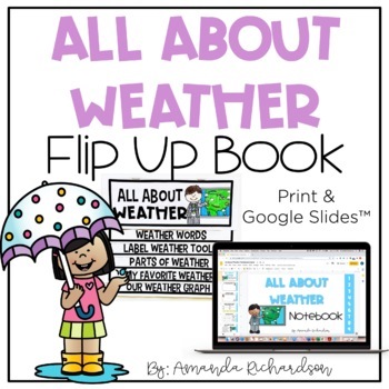 Preview of Weather Activities Flip Up Book in Print and Digital