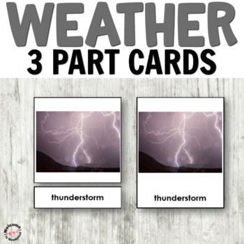 Weather 3 part cards for Montessori or hands-on activities | TpT