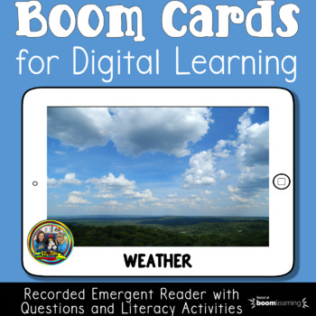 Preview of Weather Science Reading Comprehension Boom Cards First Grade