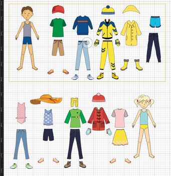 Preview of Weather Activities | How to Dress for the Weather | Paper Doll Dress Up Craft