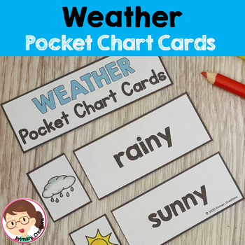 Preview of Weather Activities Preschool Prek Math Centers - Pocket Chart Cards