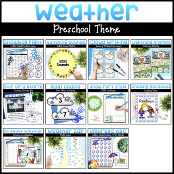 Preview of Weather Activities for Preschool - Math, Literacy, & Science Centers