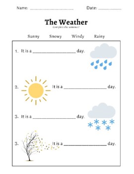 Weather Activity by Perritts Special Education Classroom | TPT