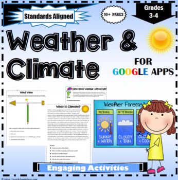 Weather And Climate Learning Activities for Google Apps by Worksheet Place