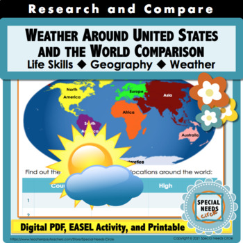 Preview of Weather Around United States and the World Comparison - Science - Life Skills