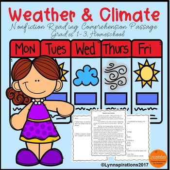 Weather Big Bundle Nonfiction Reading Comprehension by Lynnspirations