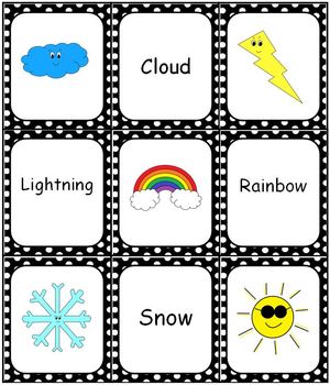 Preview of Weather Bingo Memory Match Domino Game Set