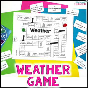 Preview of Weather Game FREE - Science Review Activity - Weather Tools Clouds Precipitation