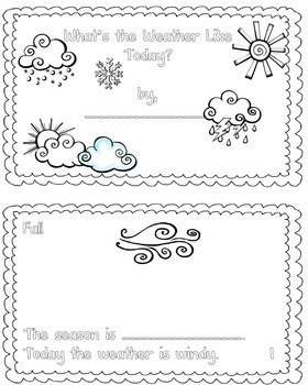 Weather Book for Emergent Readers by School Time Wise Owls | TPT