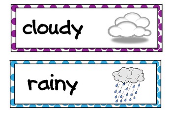 Weather Bulletin Board Mini-Set for Kindergarten, Preschool, or Primary