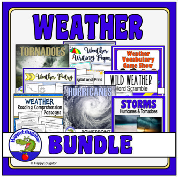 Weather Bundle - PowerPoints, Google Slides, Reading Passages, and More