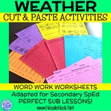 Weather CUT & PASTE Word Work and Word Wall for Adapted for SpEd