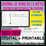 Weather Calendar 2023-2024 in FRENCH digital and printable