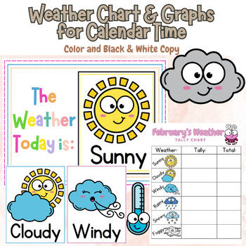 Preview of Weather Chart & Graphs for Calendar Time | For Calendar Time and Morning Meeting