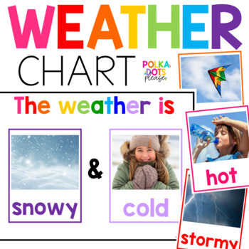 Preview of Weather Chart and Graphs for Calendar Time | Colorful Classroom Decor