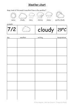 Weather Chart Of This Week Weather Chart - One Week By Little Stars Resources | Tpt