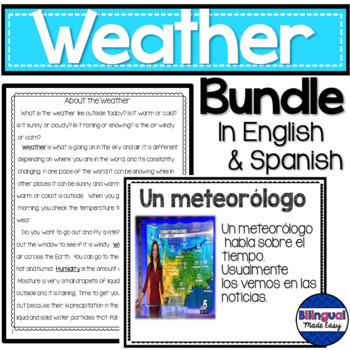 Preview of Weather and Climate Bundle Anchor Charts and Reading Unit in English & Spanish