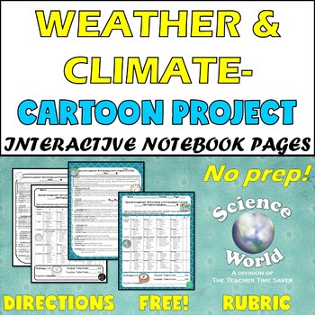 Preview of Weather & Climate Cartoon Project- Earth Science Middle School Dollar Deal