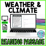 Weather & Climate DIGITAL Reading Passage and Questions - 