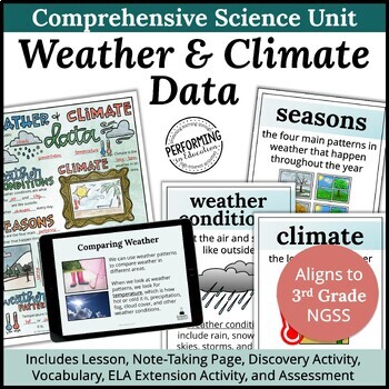 Weather & Climate Data Science Unit 3-ESS2-1 | Includes Lesson & Visual ...