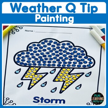 Preview of Weather & Climate Fine Motor Skill Q-Tip Painting