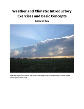 Preview of Weather & Climate - Introductory Exercises & Basic Concepts [ANSWER KEY]