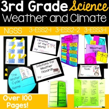 Preview of Weather and Climate Activities Worksheets Weather Tools Climates 3rd Grade NGSS