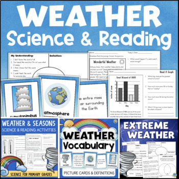 Weather BUNDLE Reading & Science Worksheets Activities Vocabulary by ...