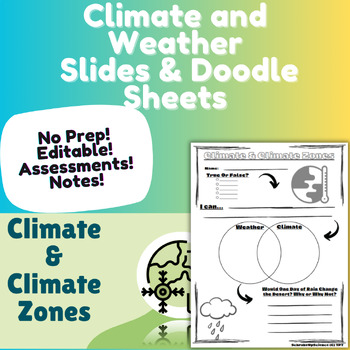 Preview of Weather & Climate Slides With Doodle Sheets!
