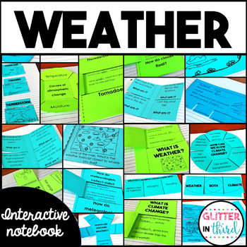 Preview of Weather Climate Storms & Clouds Interactive Notebook Bundle