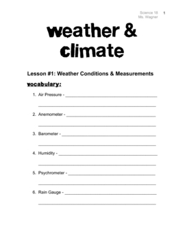 weather climate worksheets by ms wagner teachers pay teachers