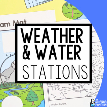 Preview of Weather and Climate & Water Cycle Science Stations | 4th Grade 5th Grade Earth