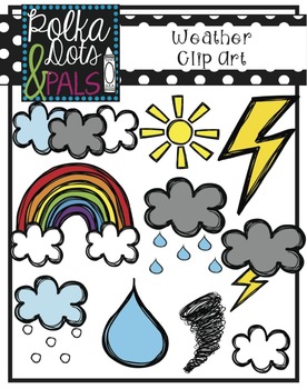 Preview of Weather Clip Art (Polka Dots and Pals)