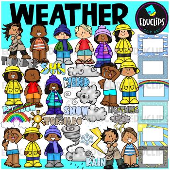 Preview of Weather Clip Art Set {Educlips Clipart}