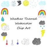 Weather Clip Art Watercolor Textured Commercial Use