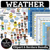 Weather Clip Art and Borders Bundle Climate {Clipart for T