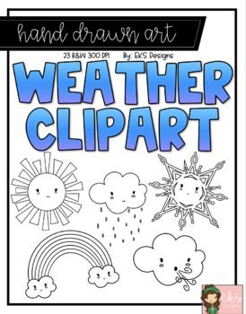 weather clipart for kids black and white