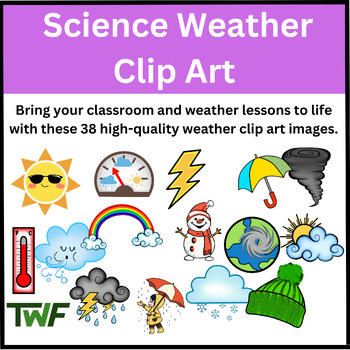 Preview of Weather Clip Art - Perfect for Elementary Classrooms - Science Clipart