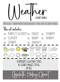 Preview of Weather- Clipart Set- 16 Images!